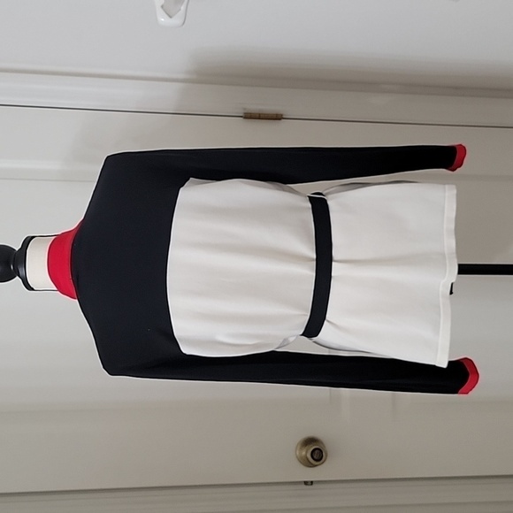 Liz Claiborn Red/Black/Crème Open Cardigan Sweater with Tie Waist size L - Picture 4 of 11